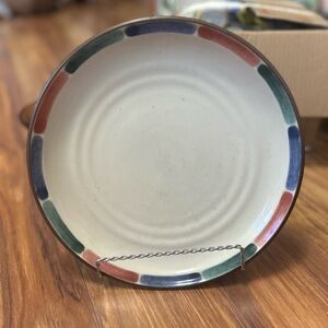 Noritake Warm Sands Retired Stoneware Dinner Plate  Accent Rim